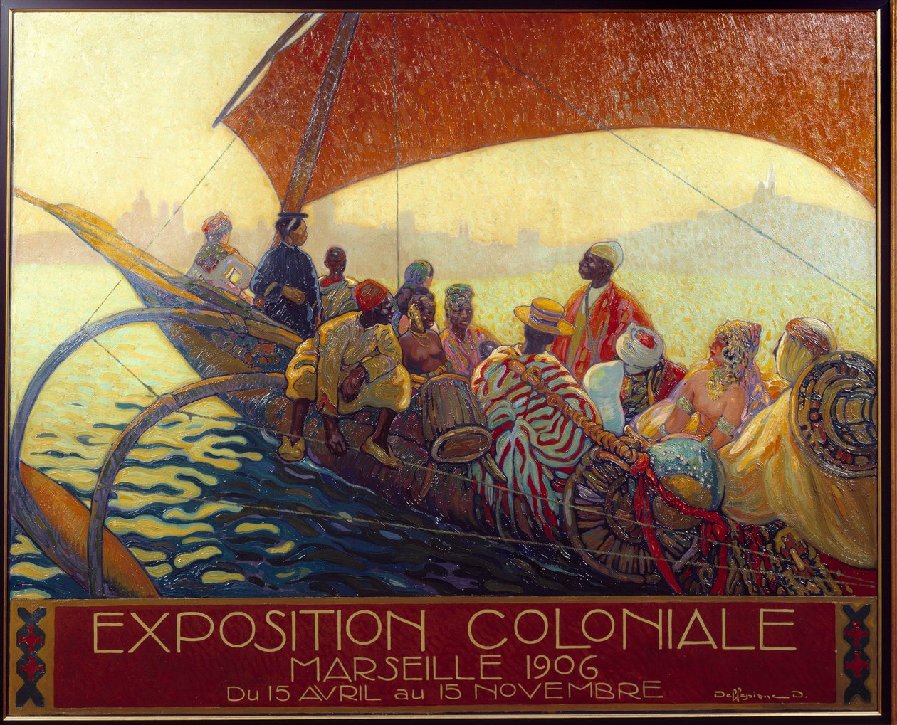 Kolonialisme: poster voor de nationale koloniale tentoonstelling in Marseille. Poster door David Dellepiane (1866-1932). 1906 Marseille, Musee de la Marine door David Dellepiane