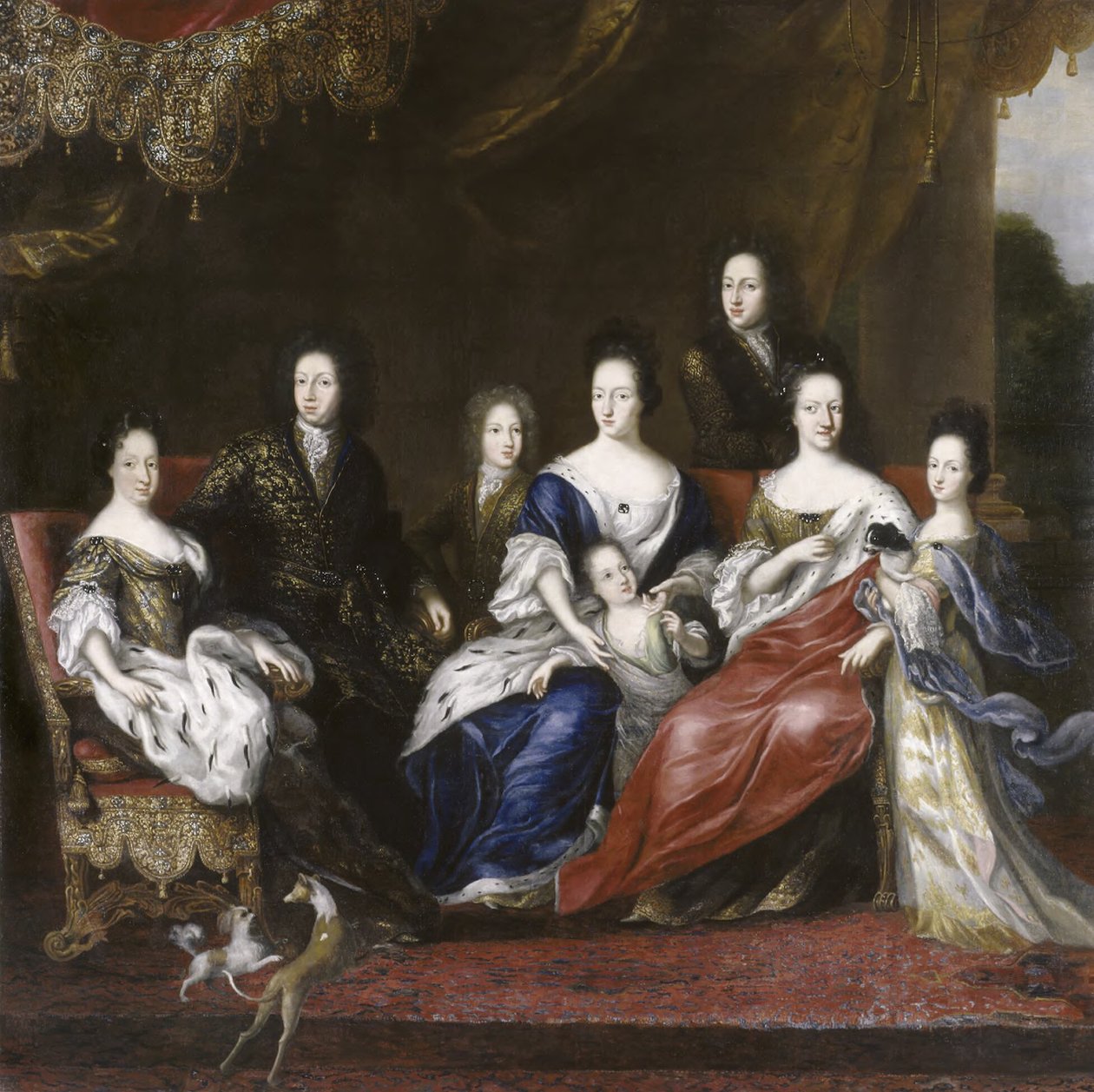 Karel XI, koning van Zweden, met zijn gezin door David Klöcker Ehrenstrahl
