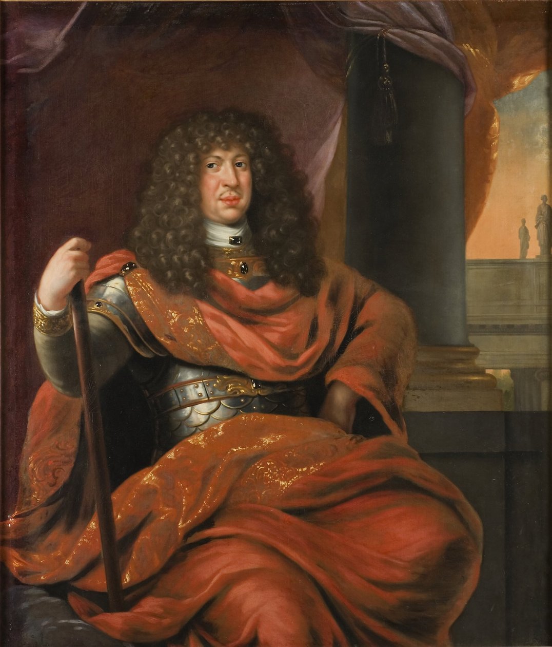 Kristian Albrekt (1641-1694), hertog van Holstein-Gottorp, gehuwd met Fredrika Amalia van Denemarken door David Klöcker Ehrenstrahl