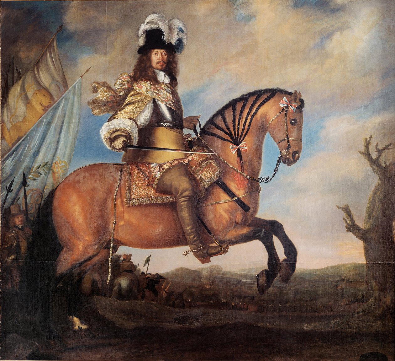 Portret van Veldmaarschalk Carl Gustaf Wrangel 1613-1676, 1652 door David Klöcker Ehrenstrahl