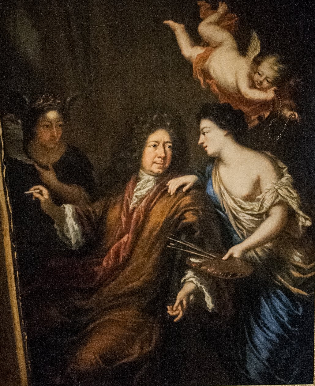 Zweeds: Zelfportret met allegorieën Zelfportret met allegorieën door David Klöcker Ehrenstrahl