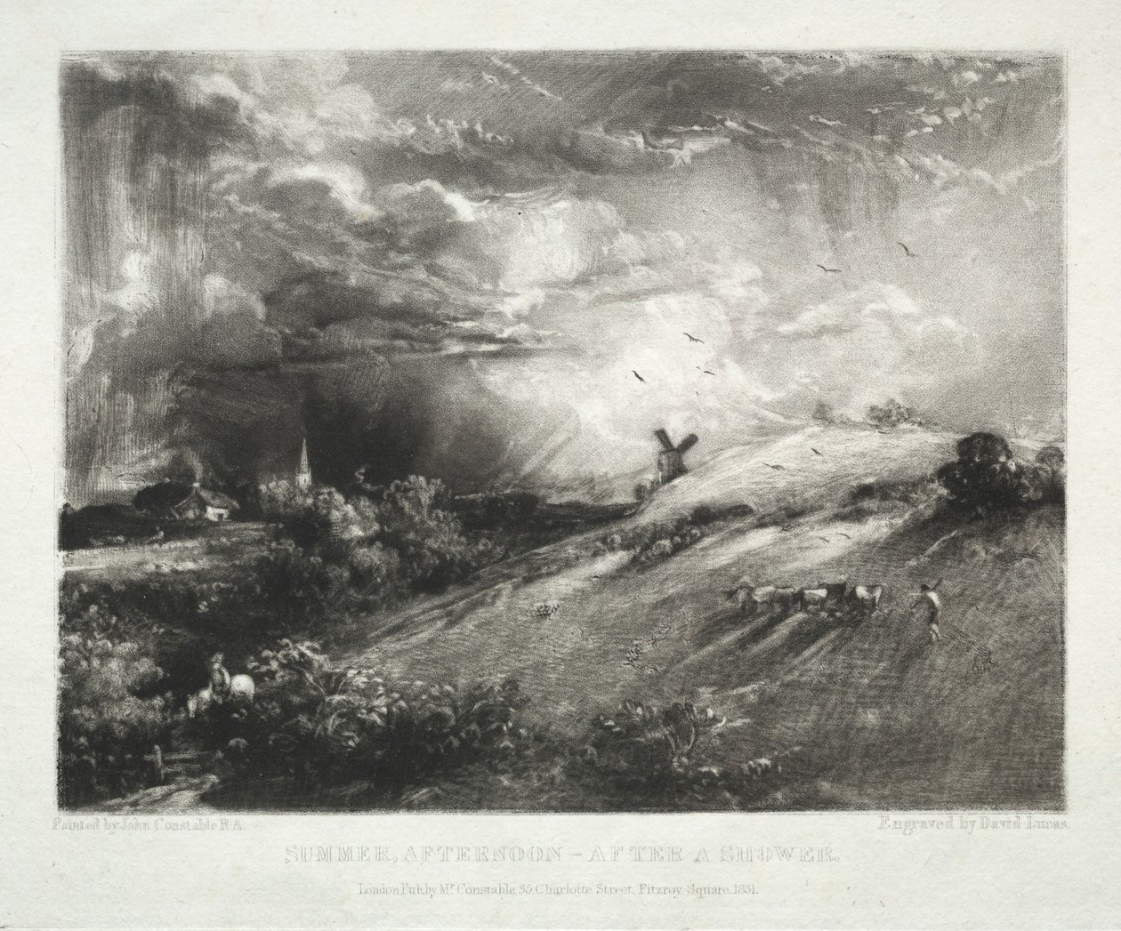 Verschillende onderwerpen van landschap, kenmerkend voor Engels landschap...Zomermiddag - na een bui door David Lucas