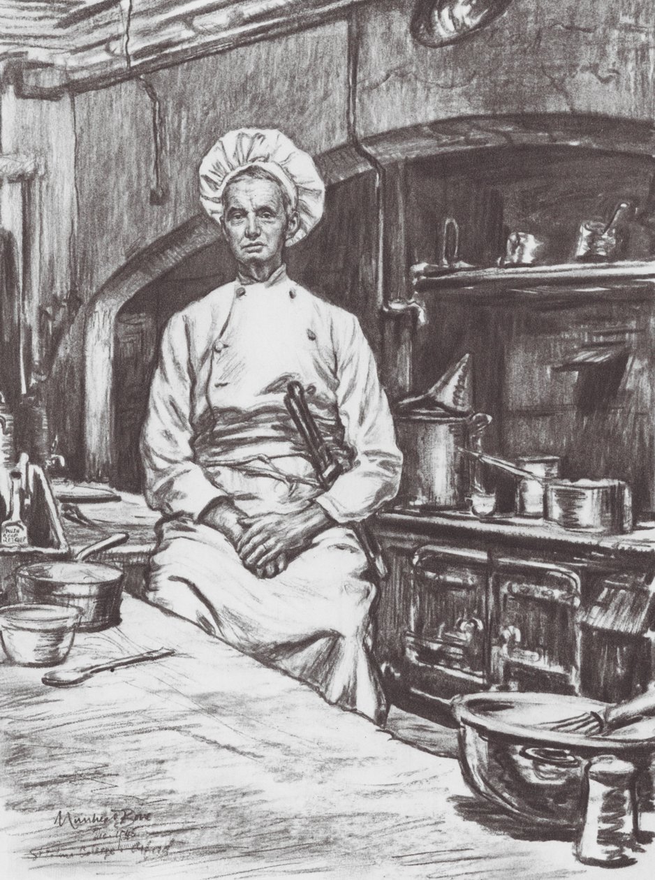 Oxford: A College Cook (litho) door David Muirhead (after) Bone