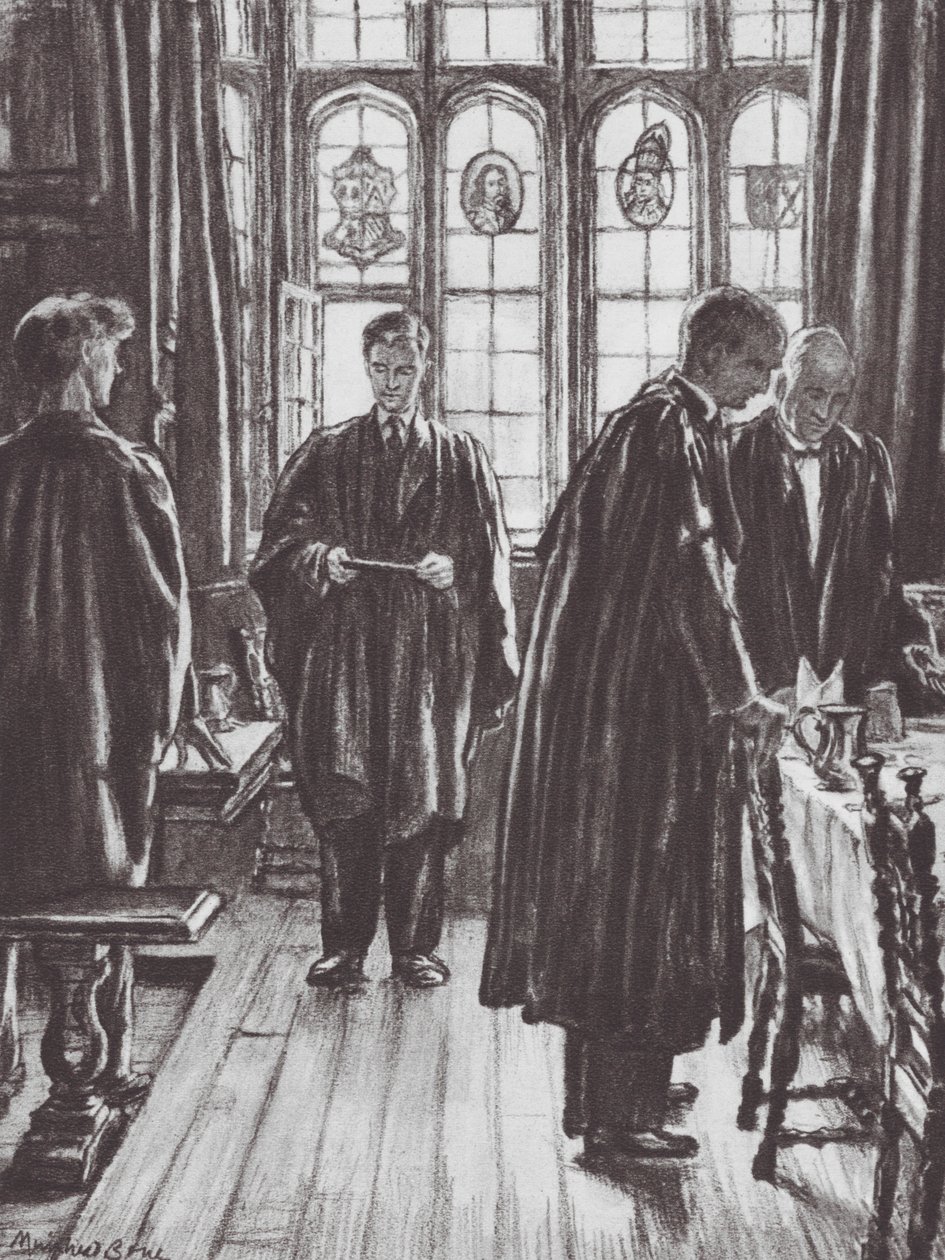 Oxford: Grace op Brasenose (litho) door David Muirhead (after) Bone