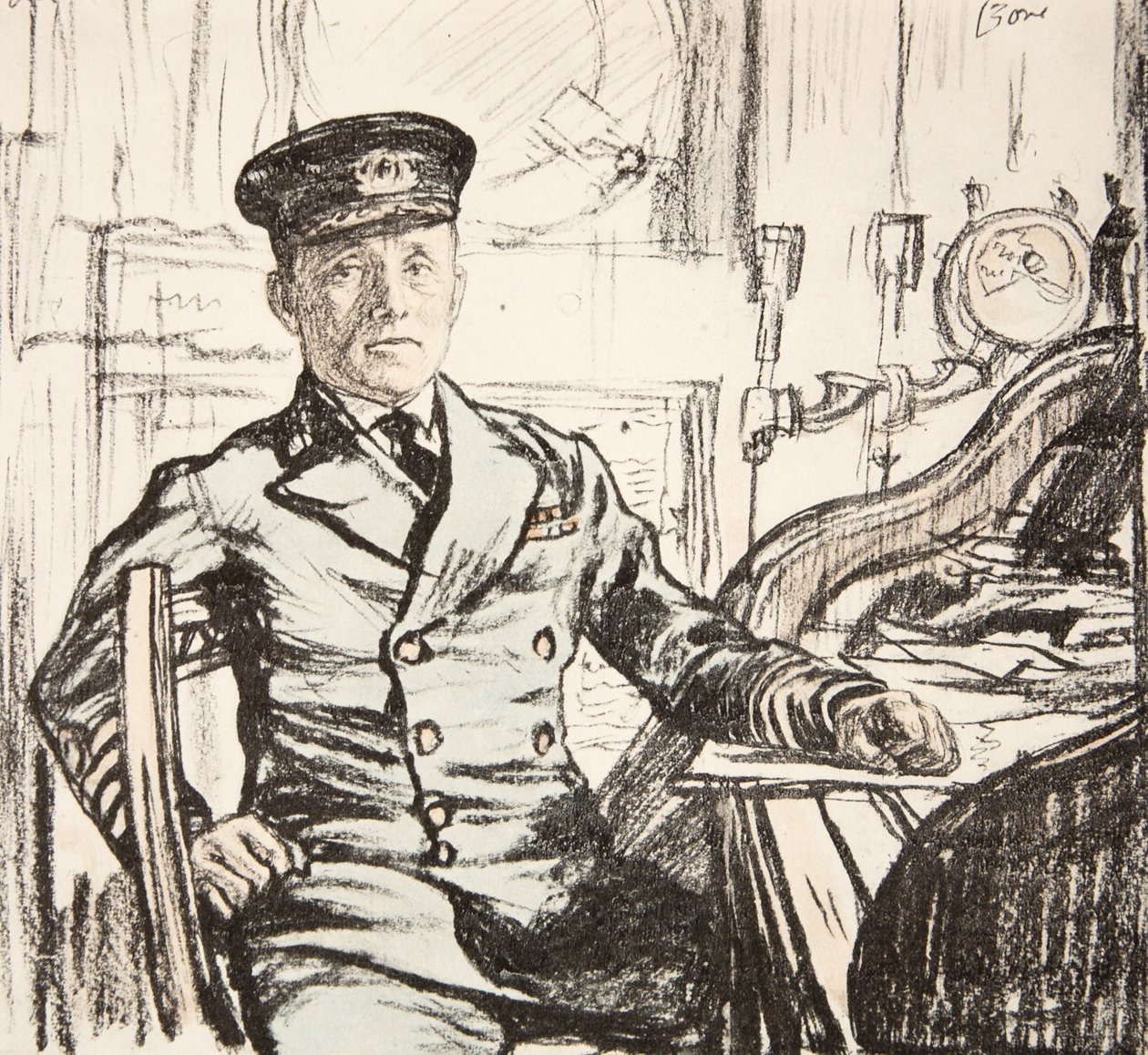 Kapitein Cyril Fuller RI Marine, illustratie uit 
