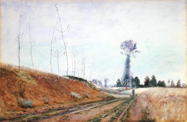 Wegweide in Picardië, c.1887 door David Murray