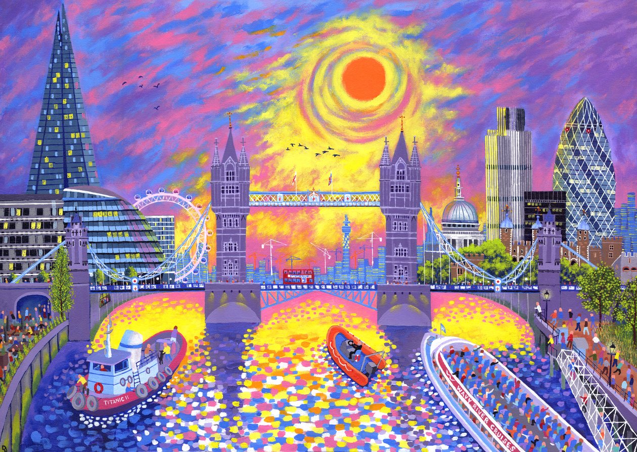 Zonsondergang: Zwembad van Londen, 2013 door David Newton
