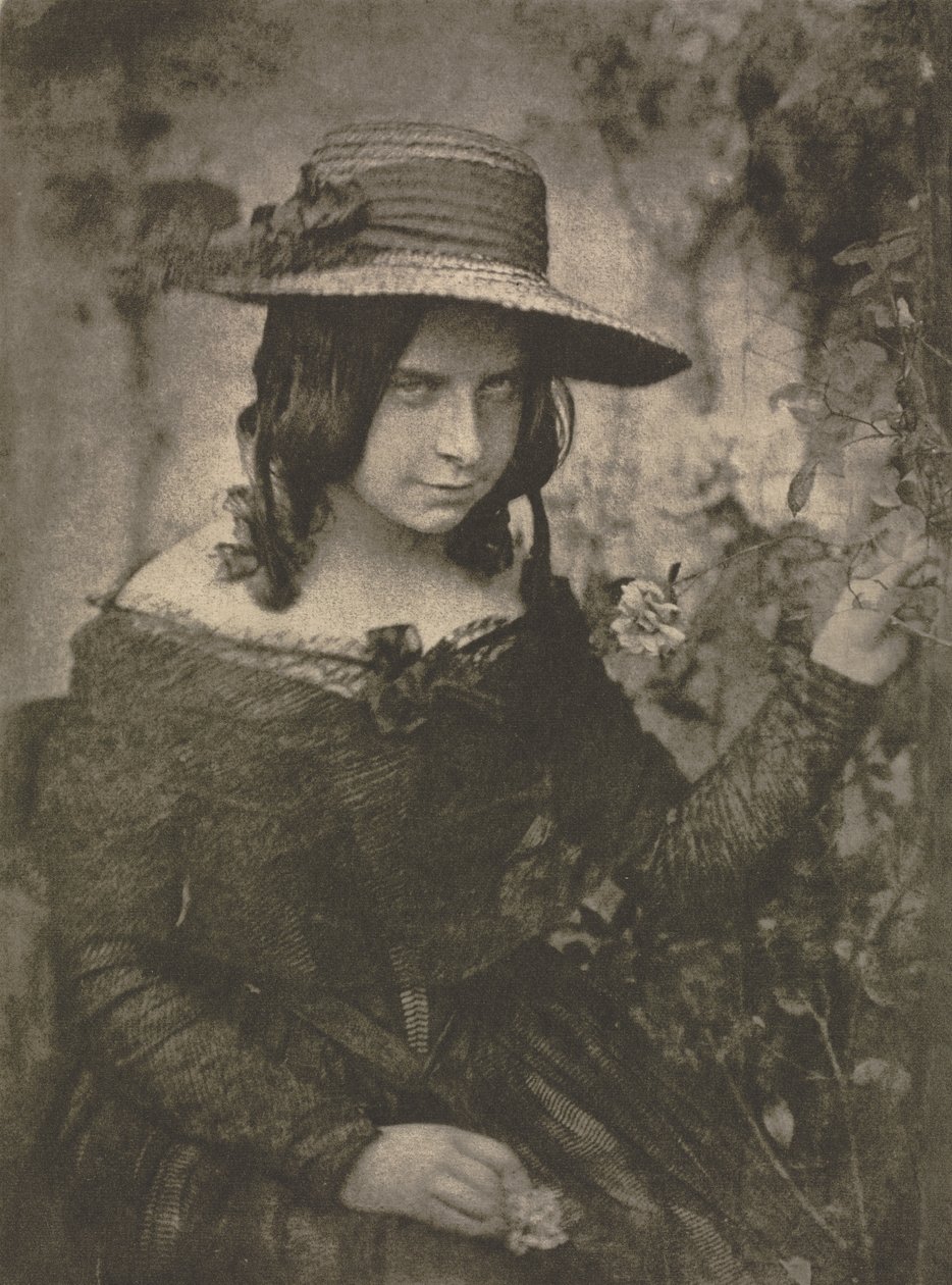 Meisje met Strohoed door David Octavius Hill