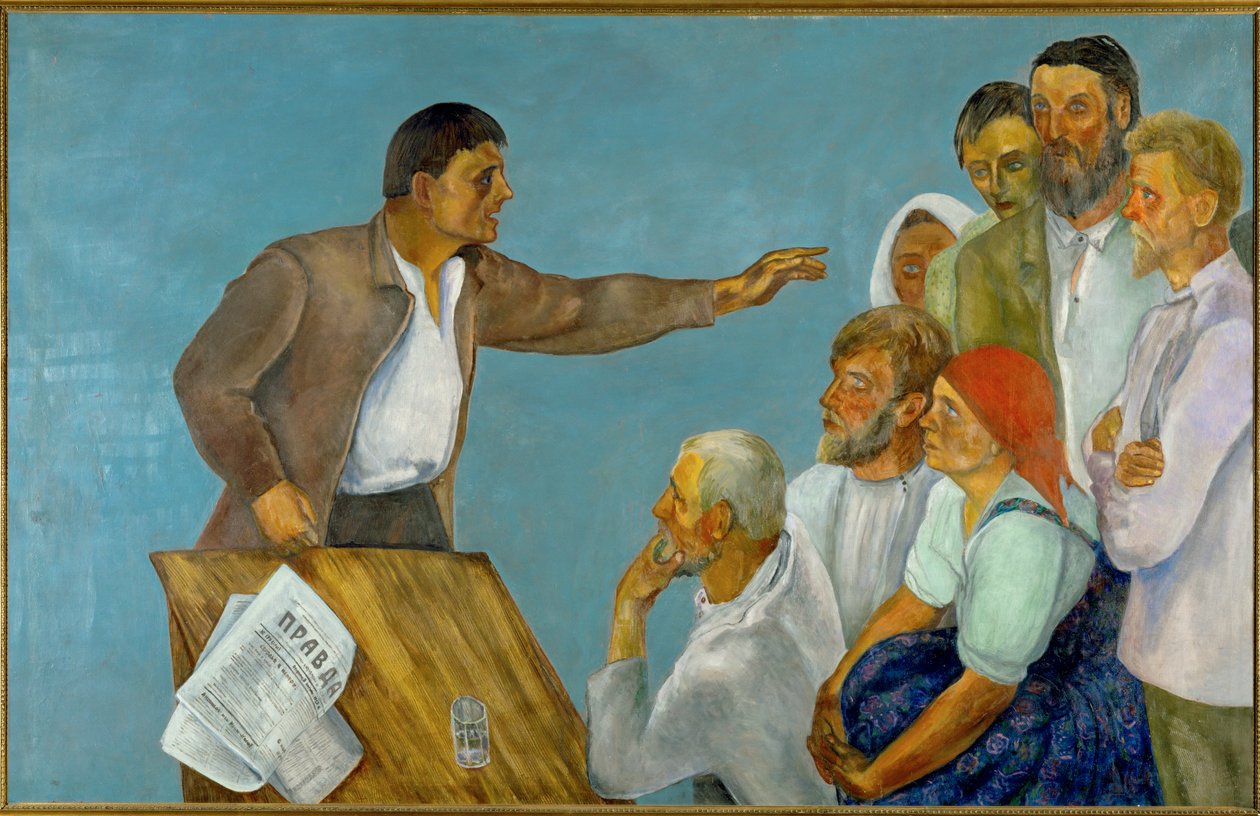 Roerwerk (olieverf op doek) door David Petrovich Shterenberg