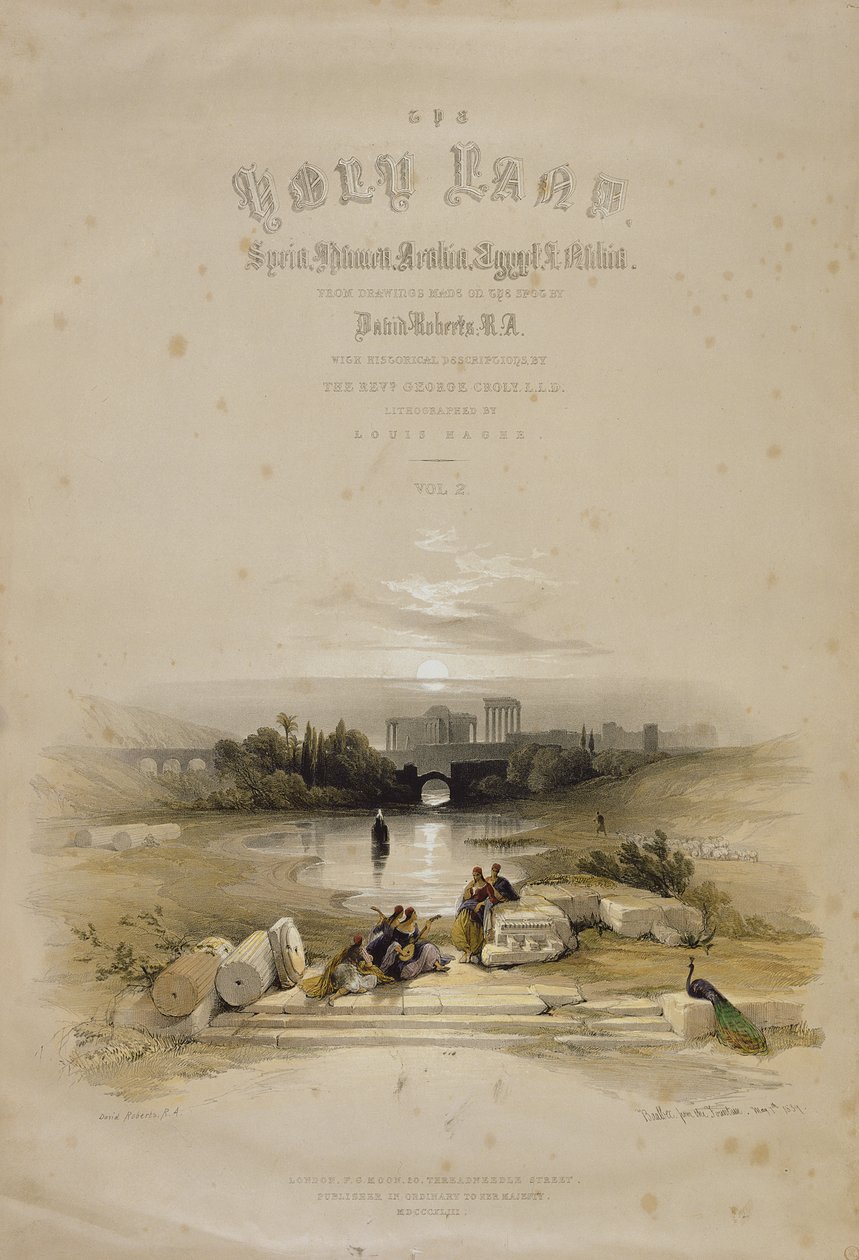 Baalbec vanaf de fontein, 7 mei 1839, titelpagina van Volume II van 