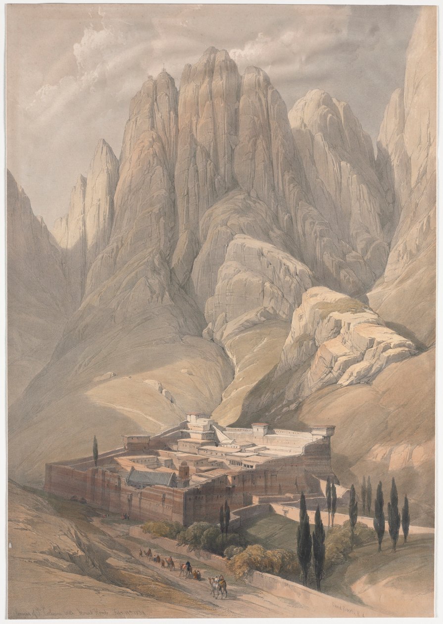 Klooster van St. Catherine met Mount Horeb door David Roberts