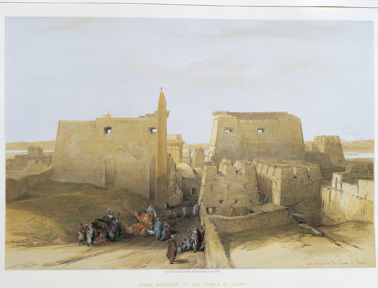 Egypte, Tempel in Luxor, gravure door David Roberts door David Roberts