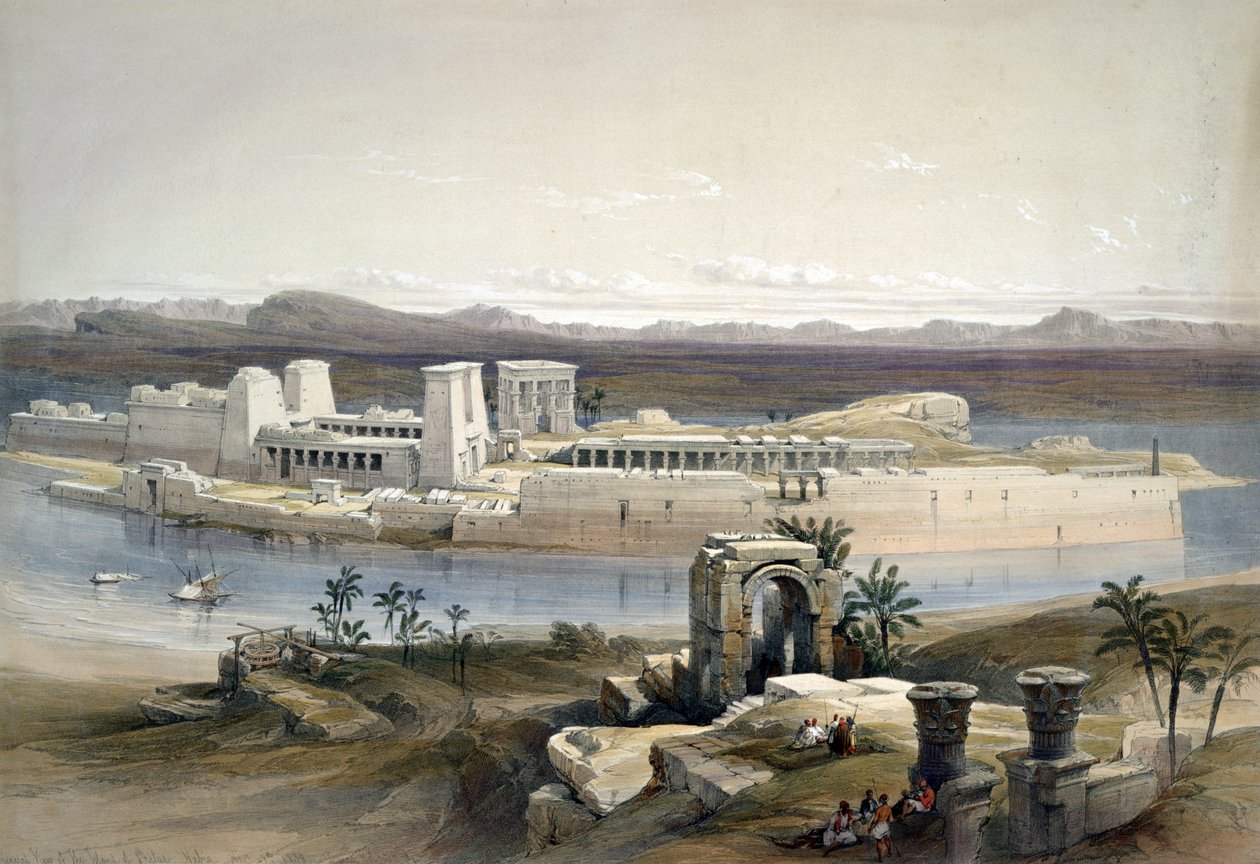 Algemeen zicht op het eiland Philae, Nubië