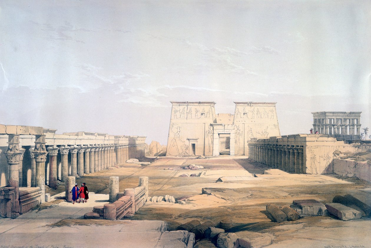 Grote Toegang tot de Tempel van Philae, Nubië, 19e eeuw door David Roberts