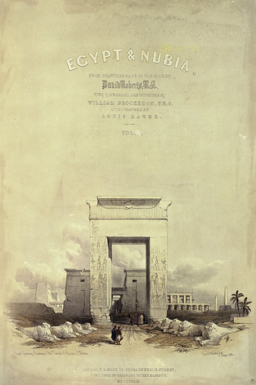 Grote poort die leidt naar de Tempel van Karnak, titelpagina van 