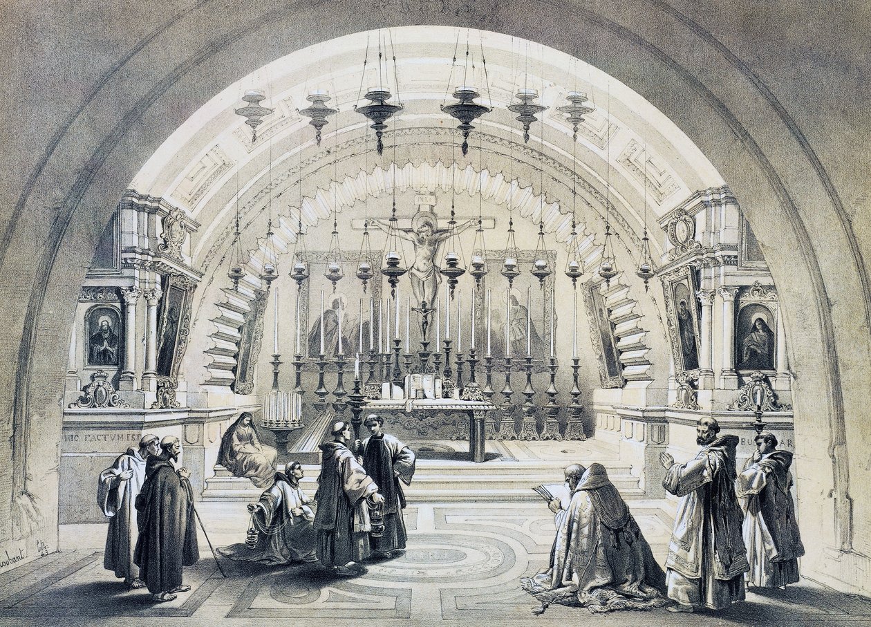 Interieur van de Heilig Grafkerk, Jeruzalem door David Roberts