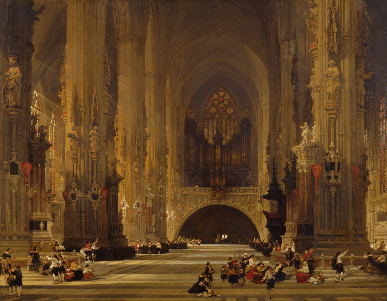 Interieur van de kathedraal van St. Stephen, Wenen, 1853 door David Roberts