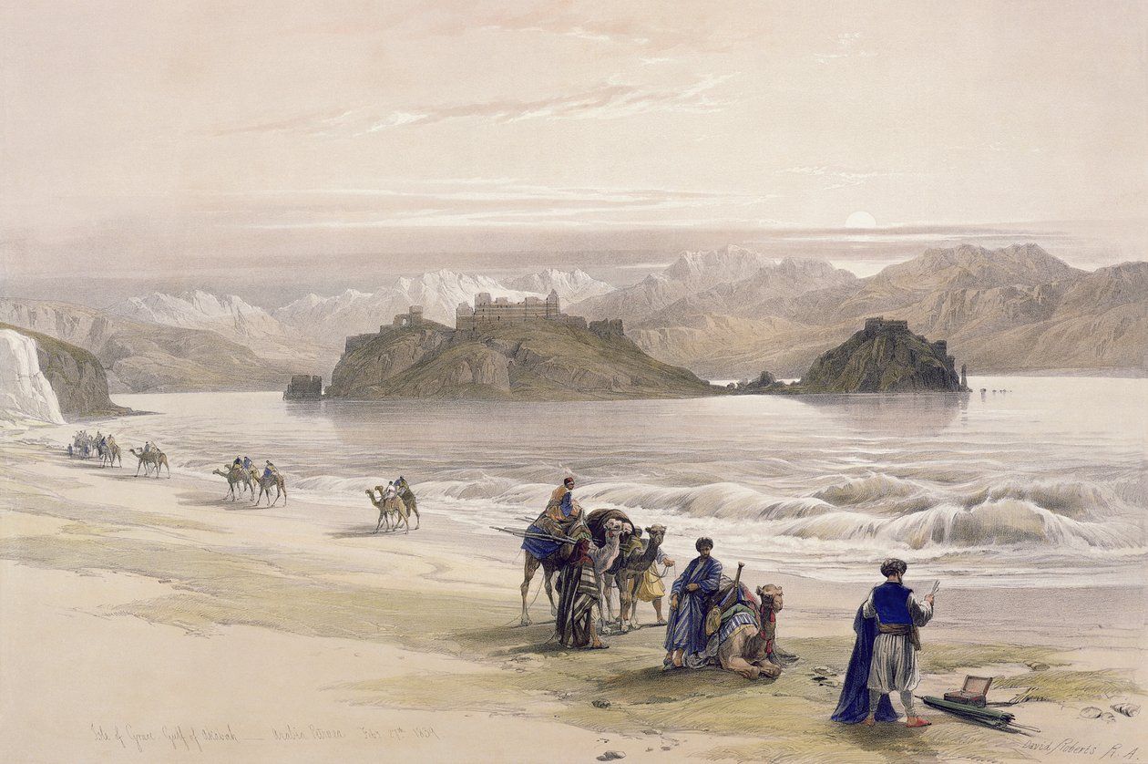 Isle of Graie, Golf van Akabah, Arabia Petraea, 27 februari 1839, plaat 108 uit Volume III van 