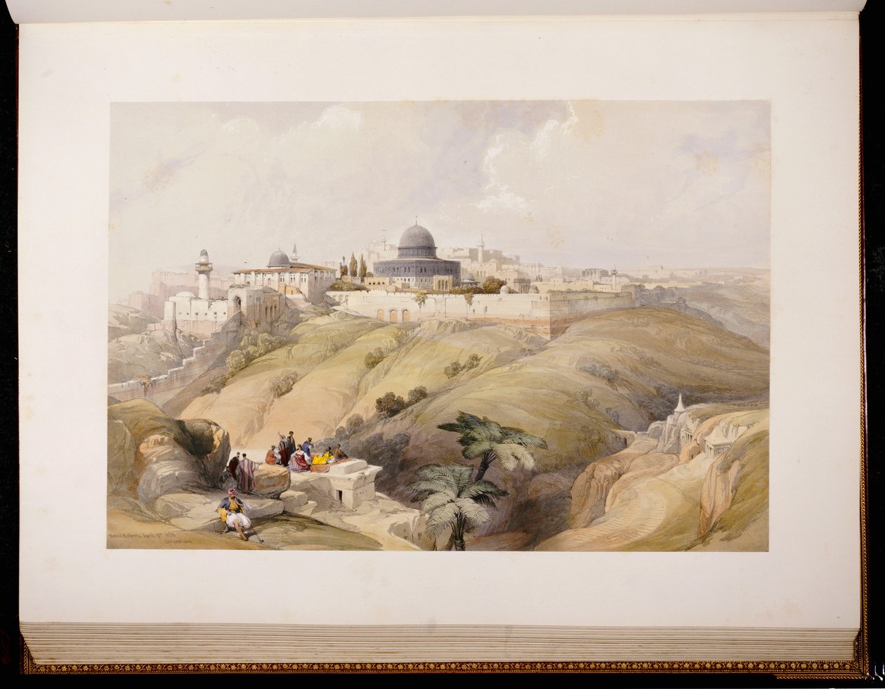 Jeruzalem, 9 april 1839, gegraveerd door Louis Haghe, 1843 door David Roberts