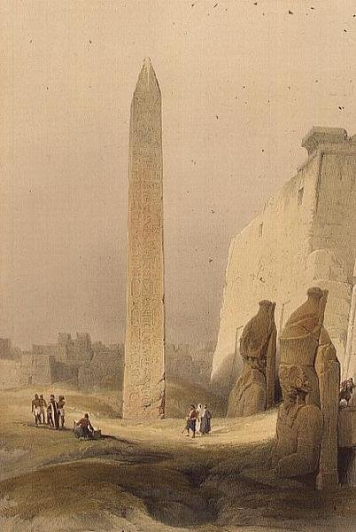 Obelisk in Luxor, uit "Egypte en Nubië", Vol.1 door David Roberts