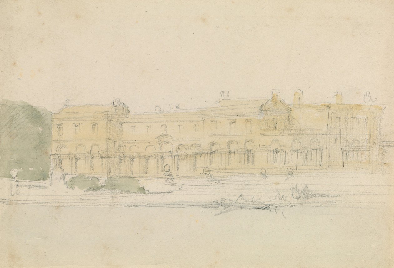 Paleis aan een rivier door David Roberts