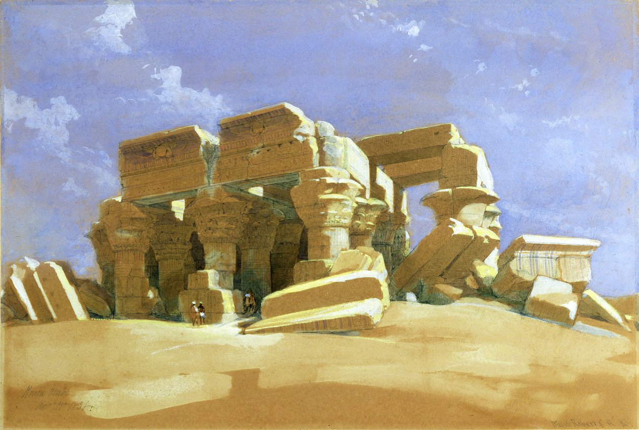 Portiek van de Tempel van Kom Ombo, Boven-Egypte, 1838 door David Roberts