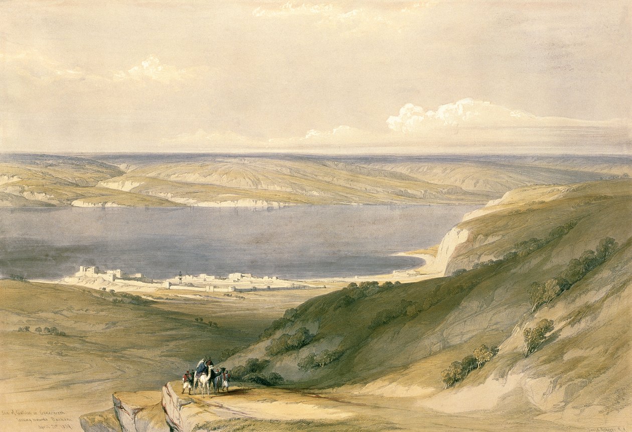 Zee van Galilea of Genezareth, kijkend naar Basan, 21 april 1839, plaat 36 uit Volume I van 