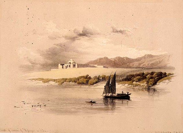 Tempel van Amdda van Halsaya in Nubië, uit "Egypte en Nubië", Vol.1 door David Roberts