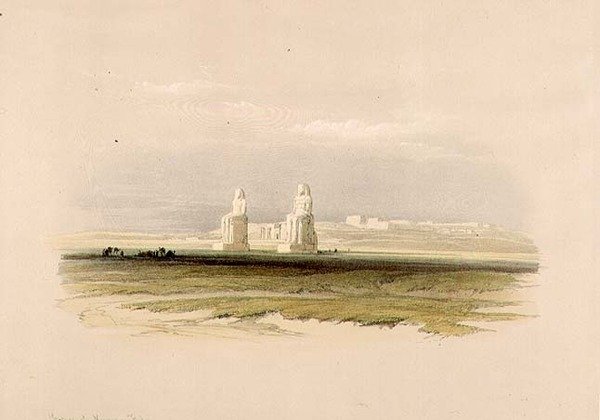De Kolossen van Memnon, uit "Egypte en Nubië", Vol.1 door David Roberts