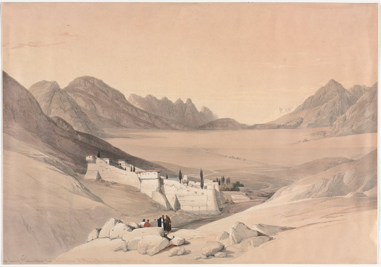 Het Klooster van St. Catherine, Sinaïberg, Kijken naar de Vlakte van het Kampement door David Roberts