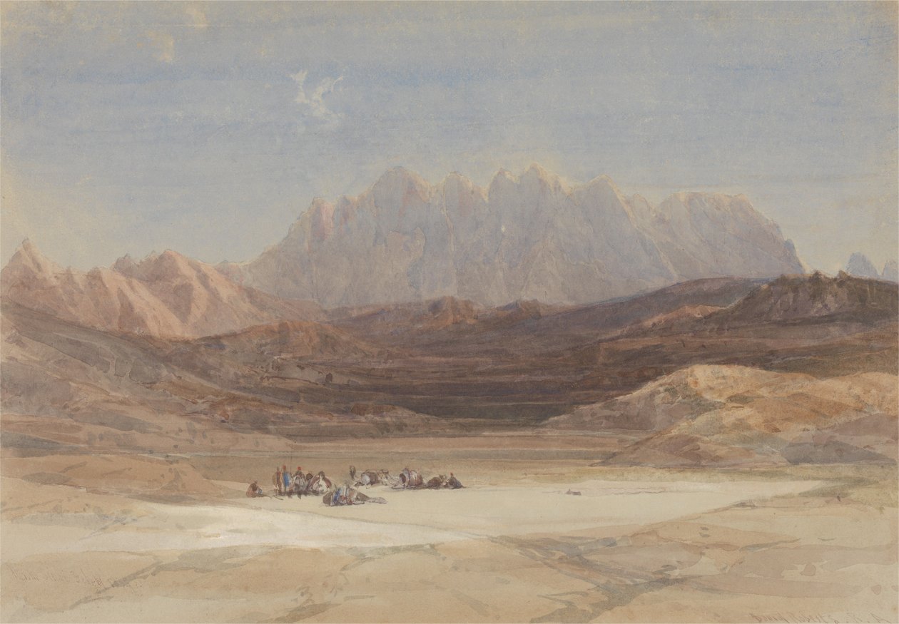 De vlakte van El Raheh, de berg Sinaï door David Roberts