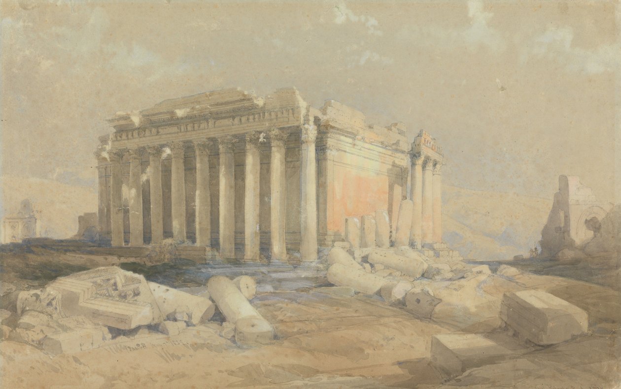 De tempel van Baalbek door David Roberts