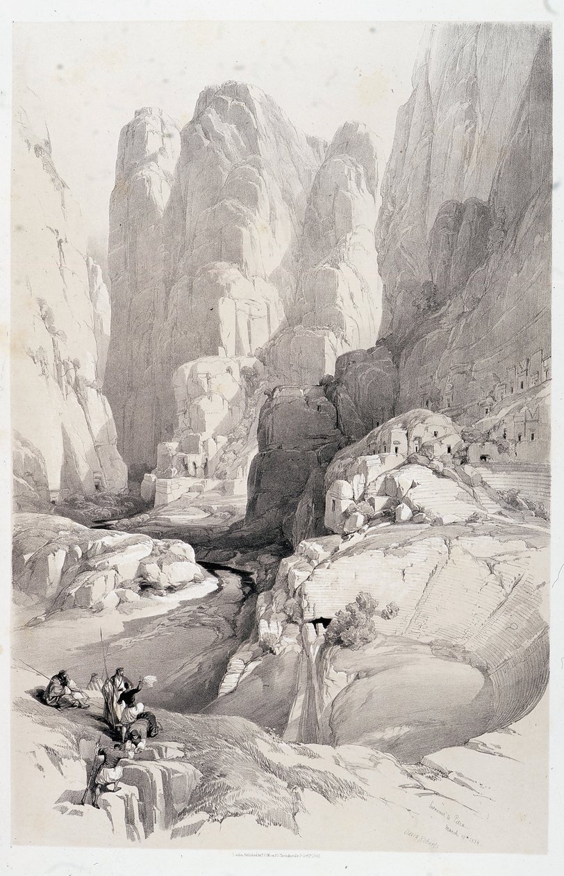 Het Theater (ingang naar Petra), tekening gemaakt op 10/03/1839 in 