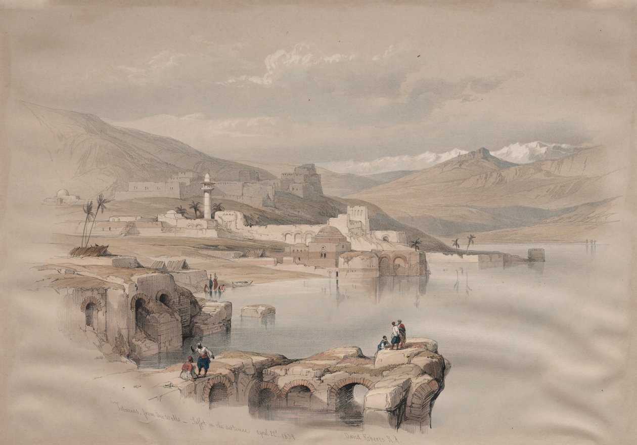 Tiberias, vanaf de Muren, Safet in de Verte door David Roberts