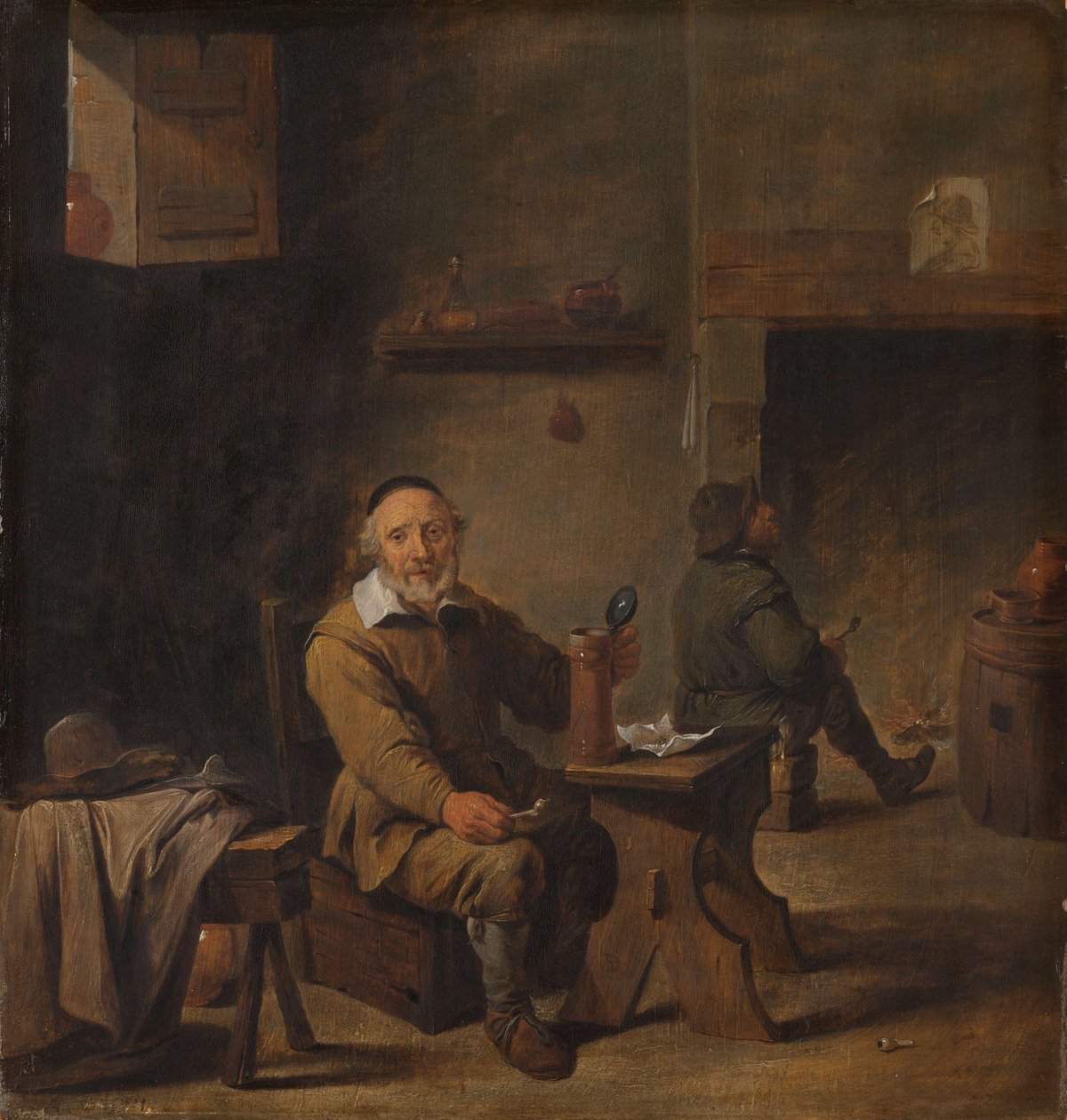 Oude man zittend in een taverne door David Teniers (II) (after)