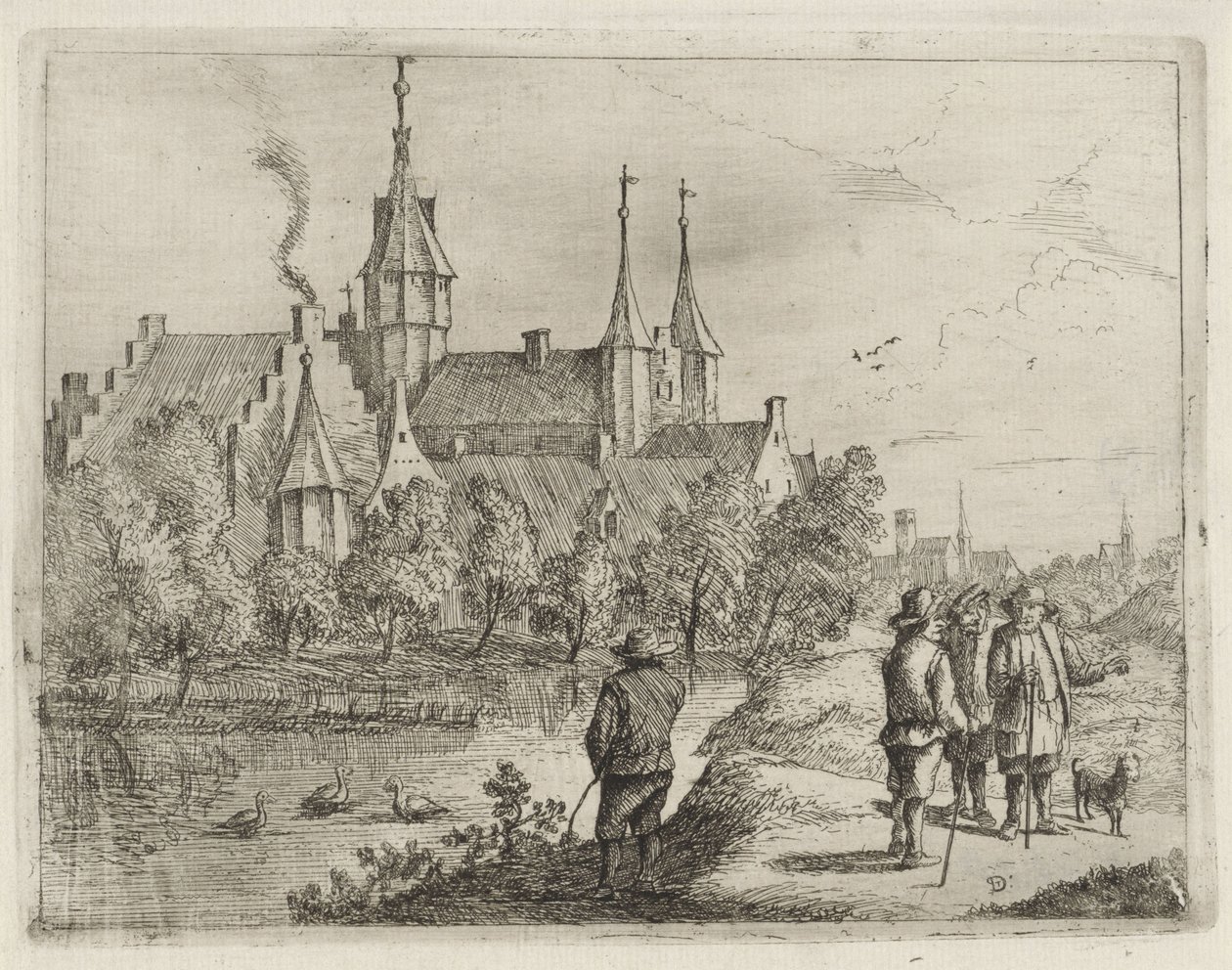 Kasteel aan het water door David Teniers (II)