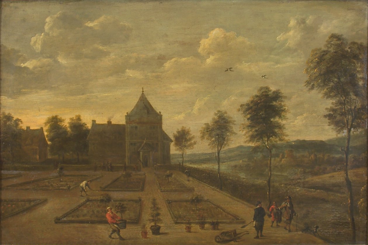 Een tuin voor een landhuis door David Teniers II
