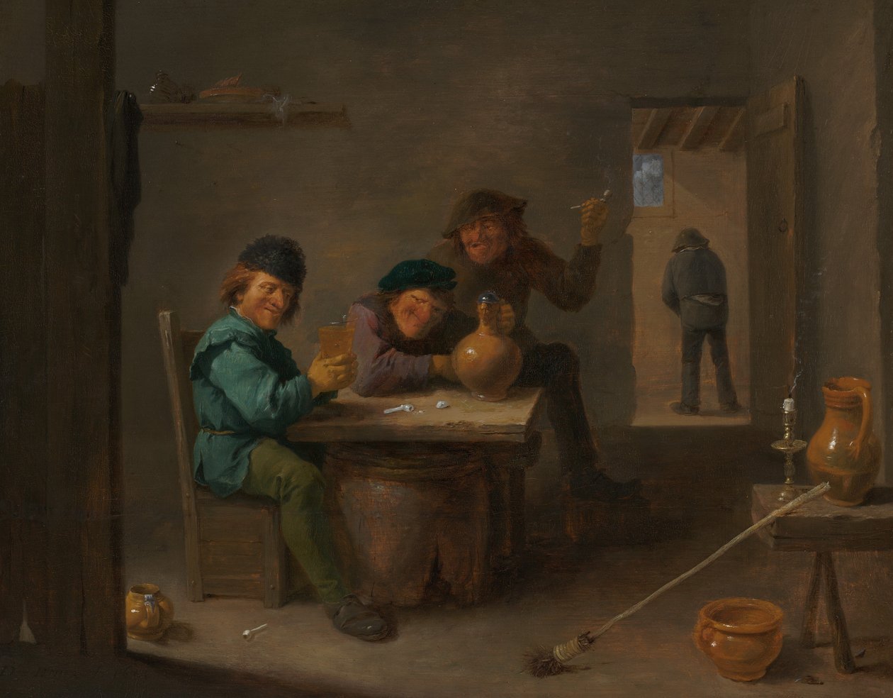Boeren in een taverne door David Teniers II