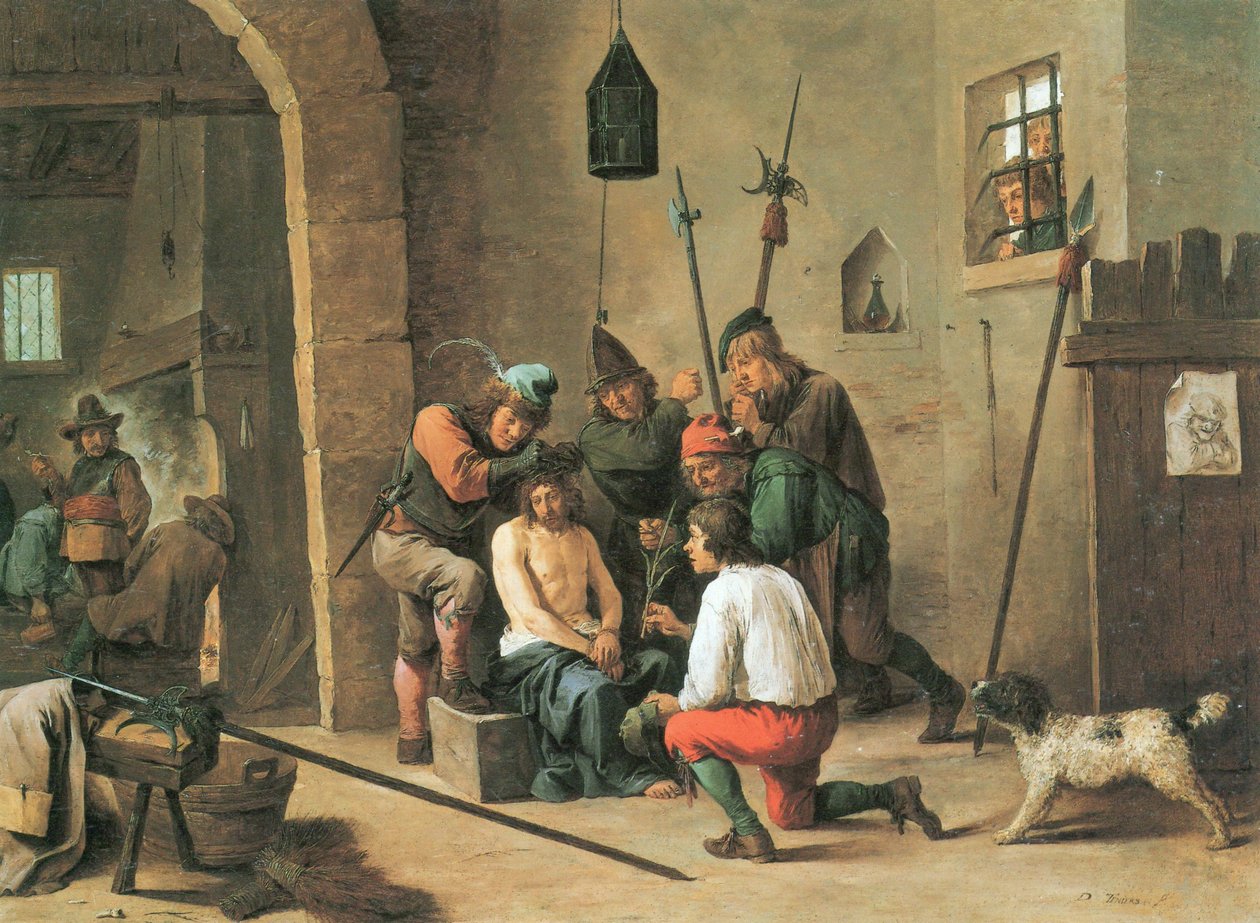 Dutch: De doornenkroning Man of Sorrows door David Teniers the Younger