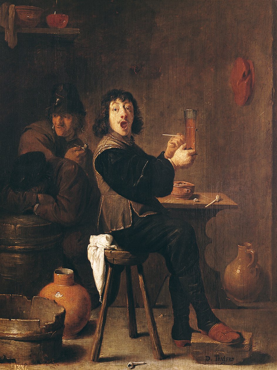De gelukkige soldaat door David Teniers the Younger