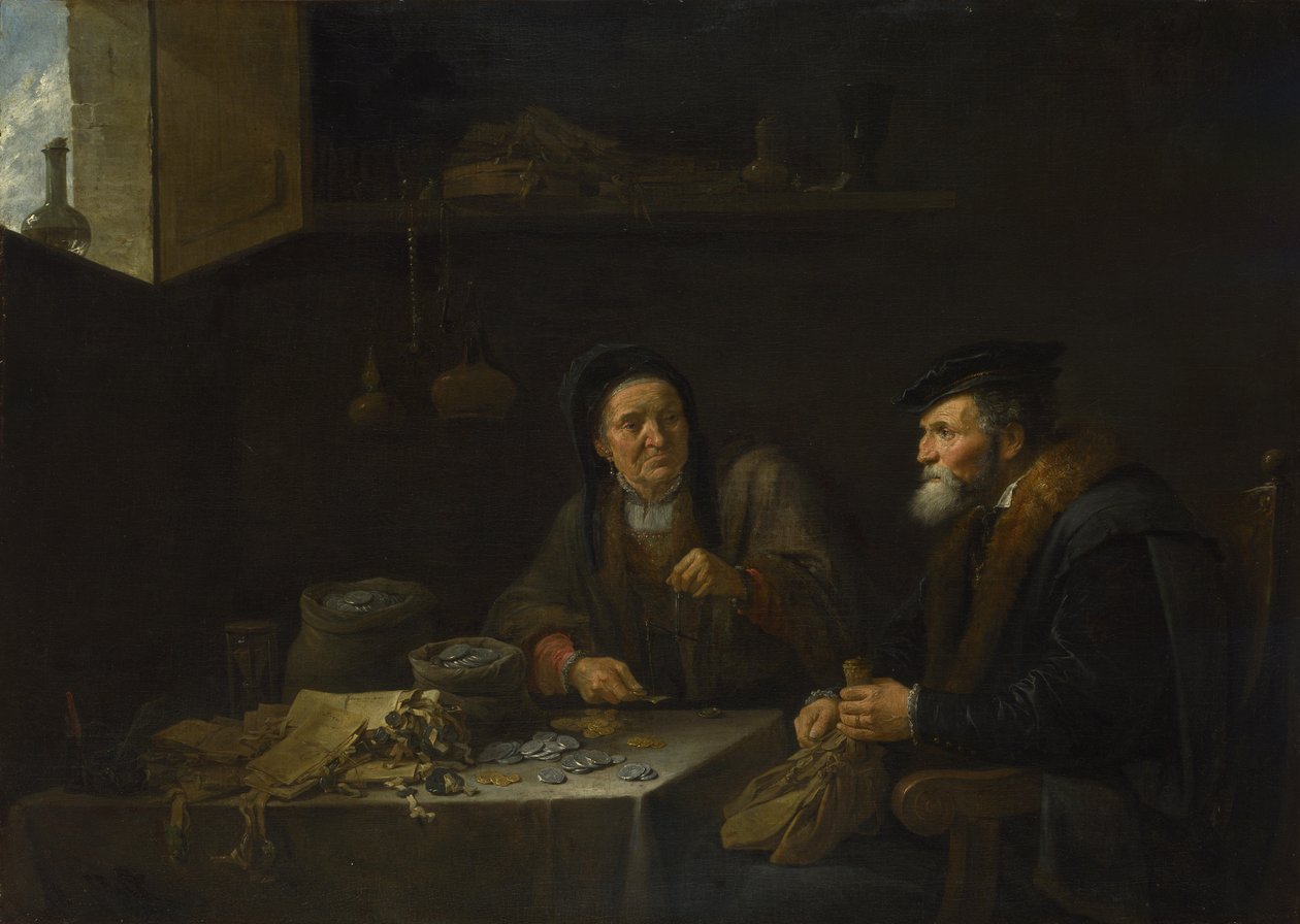 De gelijkenis van de rijke dwaas, 1648 door David Teniers the Younger