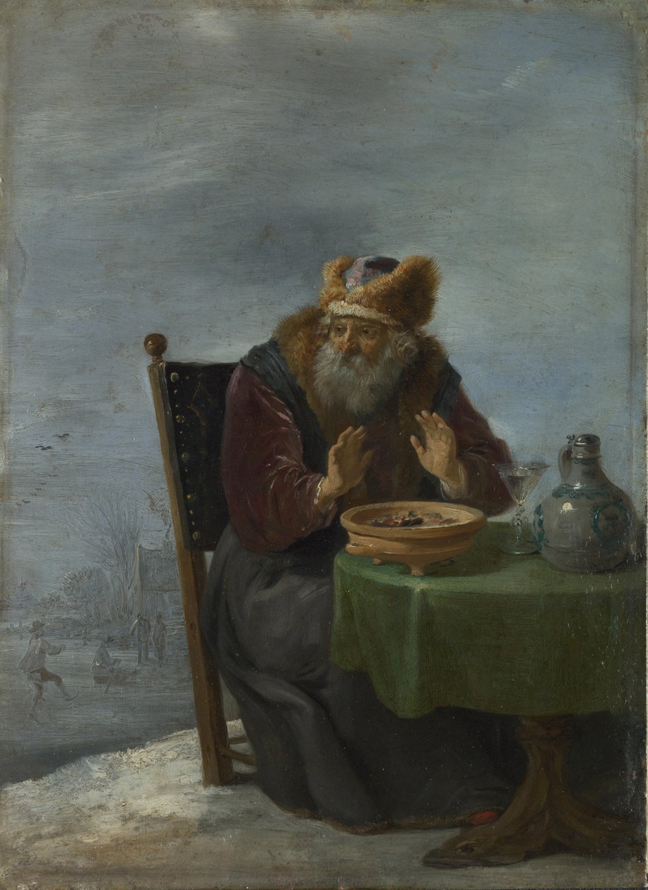 Winter Uit de serie De Vier Seizoenen, ca. 1644 door David Teniers the Younger