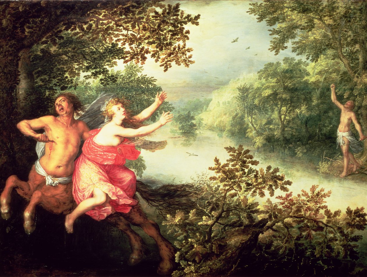 Hercules, Deianeira en de centaur Nessus, 1612 door David Vinckboons