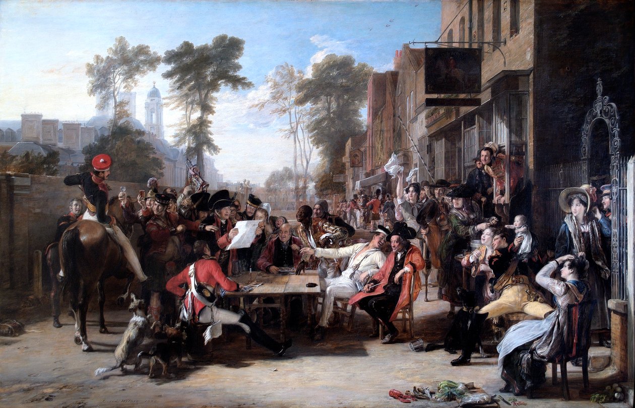 Chelsea-pensionarissen lezen het Waterloo-bericht door David Wilkie