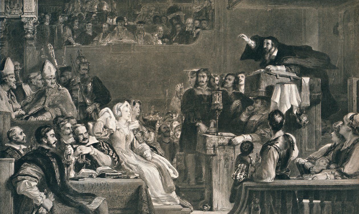 John Knox predikt voor de Lords of the Congregation, 10 juni 1559, ca. 1827, 1912 door David Wilkie