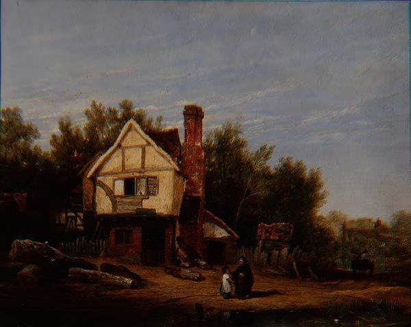 Landschap met huisjes door David Wilkie