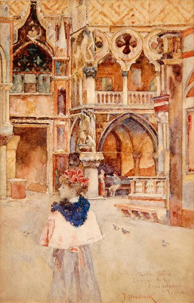 Porta della Carta, ingang van het Dogepaleis, Venetië door David Woodlock