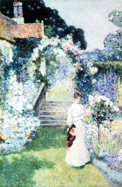 Rozen verzorgen in een Cheshire tuin door David Woodlock