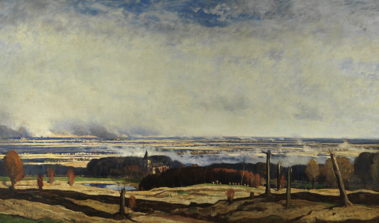 Vlaanderen vanaf Kemmel, 1919-20 door David Young Cameron