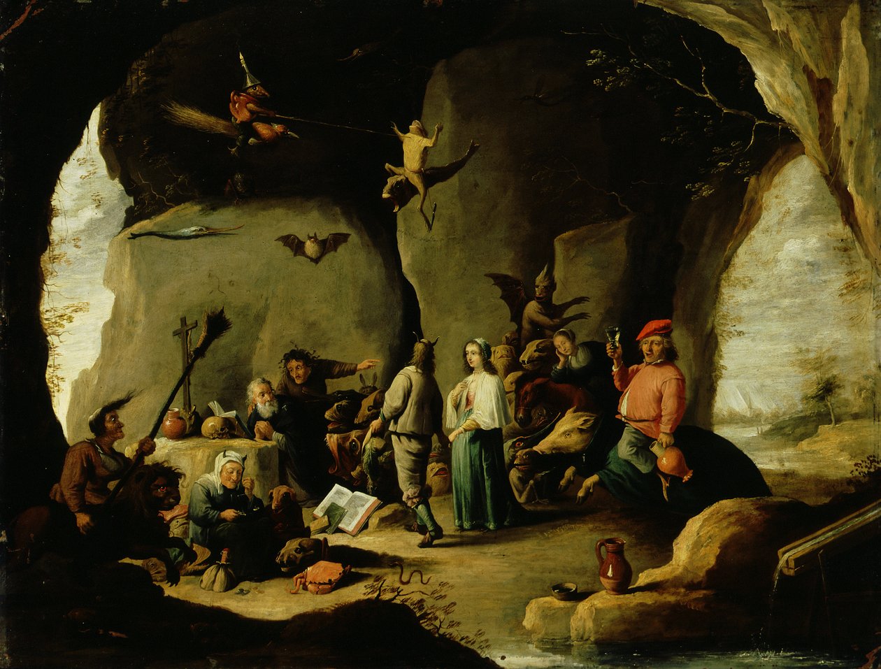 De Verleiding van St. Antonius door David the Younger (attr. to) Teniers